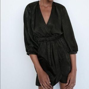 Black silk romper